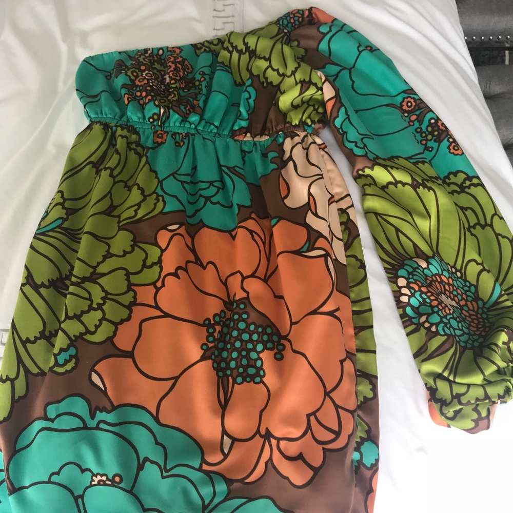 Judith March One Shoulder Floral Dress